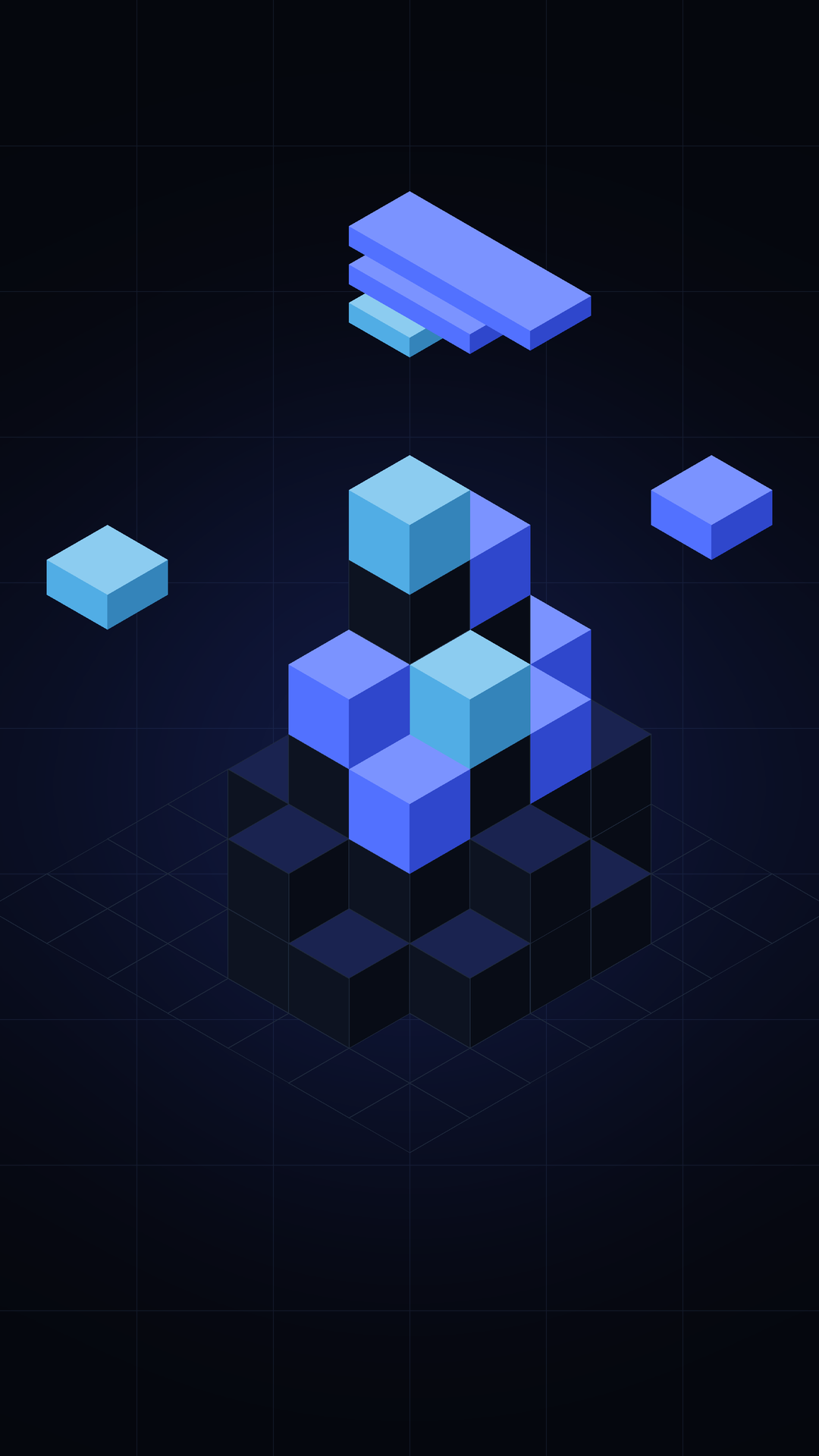 Ilustración de bloques geométricos azules de devstoremx